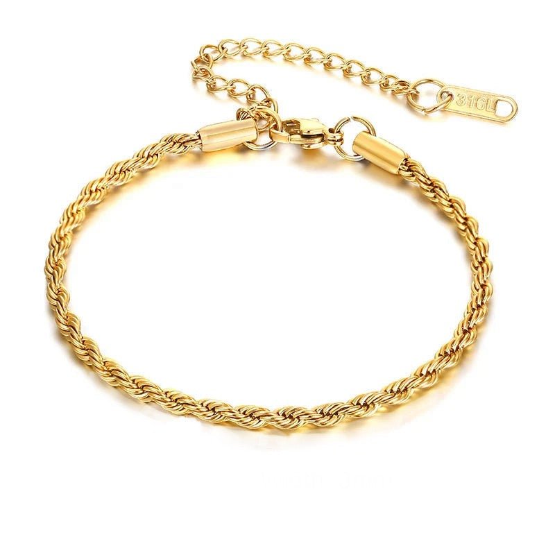 Gold Adjustable Twisted Rope Bracelet - GRVTYCLUB