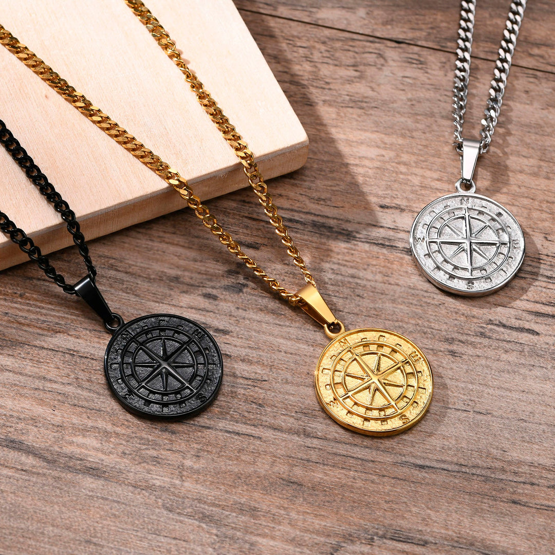 Compass Pendant - Gold/Silver/Black - GRVTYCLUB