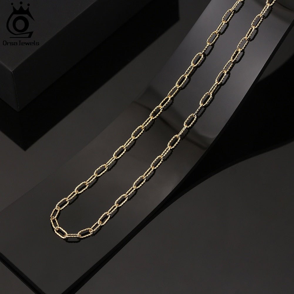 Italian Screwed Gold Paperclip Chain - GRVTYCLUB