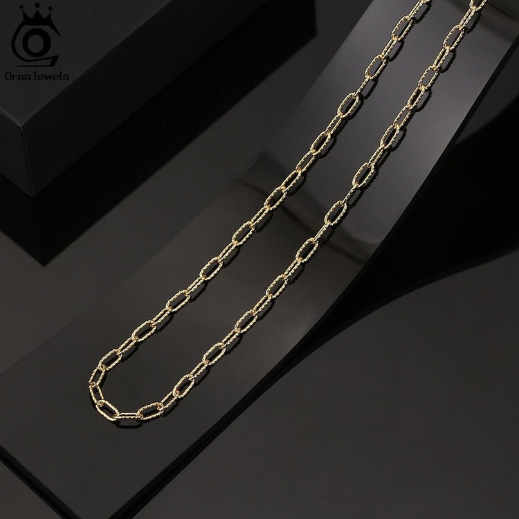 Italian Screwed Gold Paperclip Chain - GRVTYCLUB