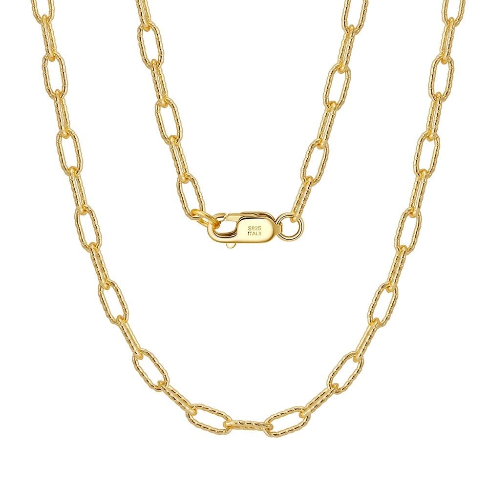 Italian Screwed Gold Paperclip Chain - GRVTYCLUB